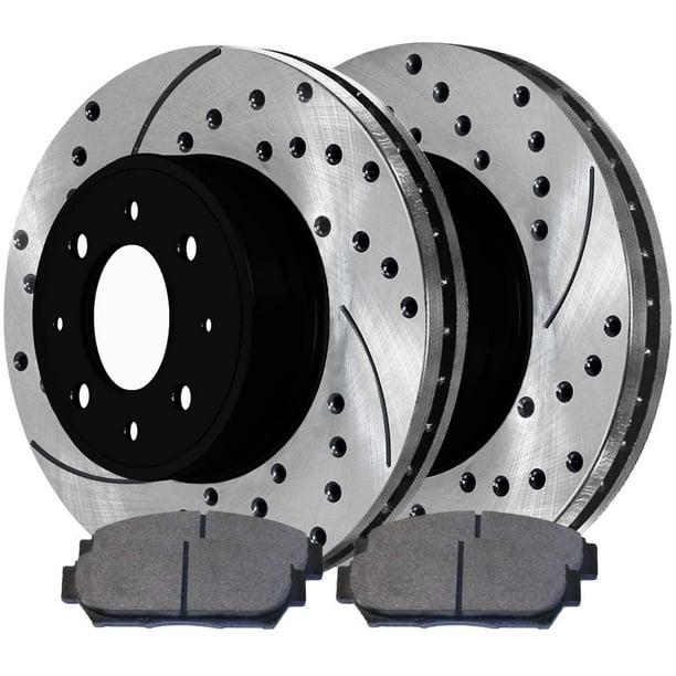 Front Drilled And Slotted Brake Rotors For Acura Integra Honda Civic Insight Fit Front Drilled And Slotted Brake Rotors For Acura Integra Honda Civic Insight Fit